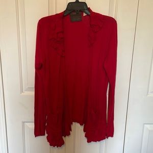 Anthropologie Guinevere Cotton blend open front Cardigan Sweater Sz M GUC B87